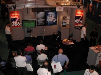 Eric giving a presentation in the UK booth - Copy